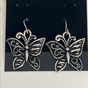 Silver Butterfly Earrings